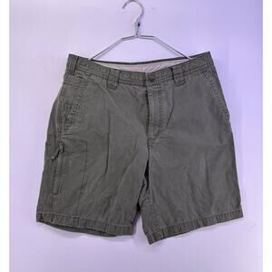 Columbia Dark Green Cargo Shorts Zipper Pocket Size 34
